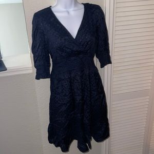 Navy blue, express smocked waist dress